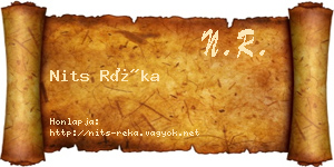 Nits Réka névjegykártya
